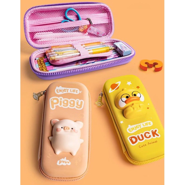 Tempat Kotak Pensil Anak Karakter Lucu unik squishy 3D Waterproof CS014