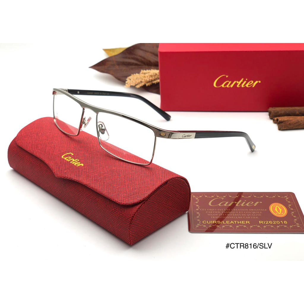 KACAMATA CARTIER FULLSET BOX PREMIUM BISA GANTI LENSA ANTI RADIASI PHOTOCROMIC
