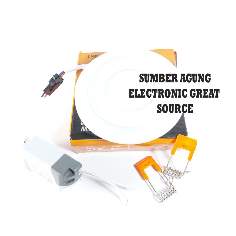 Emico LED Panel Light 3+3W Putih Biru Downlight Tanam Langsung Lampu