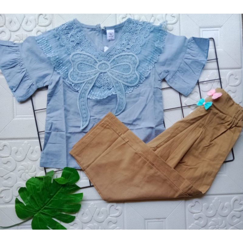 5-9 TAHUN BAJU ANAK PEREMPUAN STELAN BLUS DAN CELANA PANJANG / PAKAIAN ANAK CEWEK / BAJU ANAK PEREMPUAN IMPORT KEMEJA ANAK