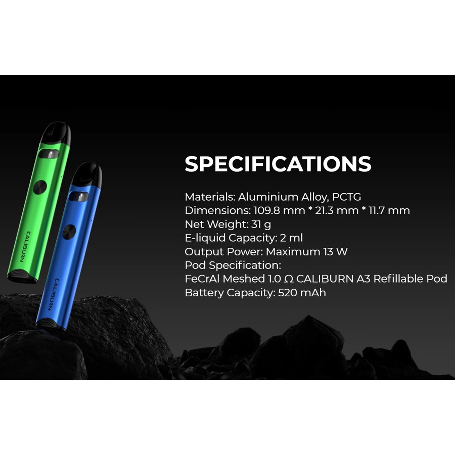 Uwell Caliburn A3 13W 520mAh Pod kit 100% Authentic / Uwell A3
