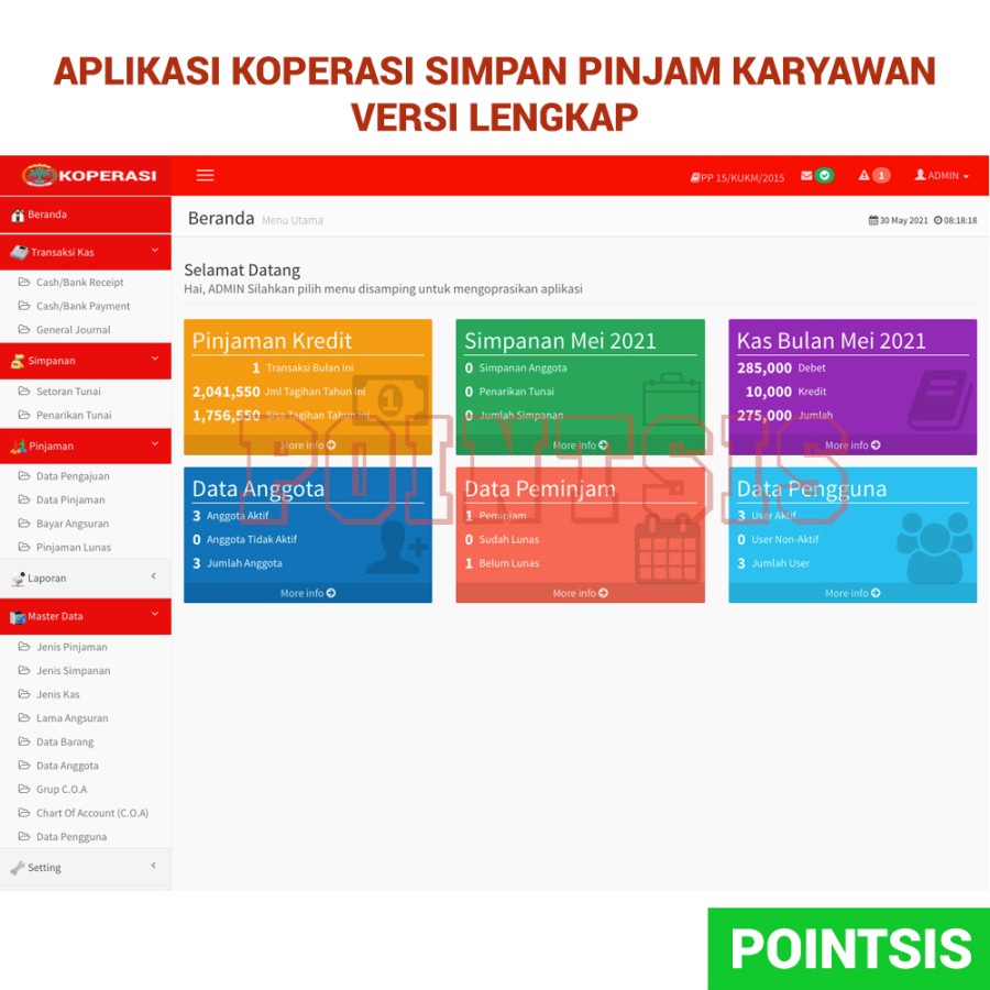 Source Code Aplikasi Koperasi Karyawan Simpan Pinjam PHP CI