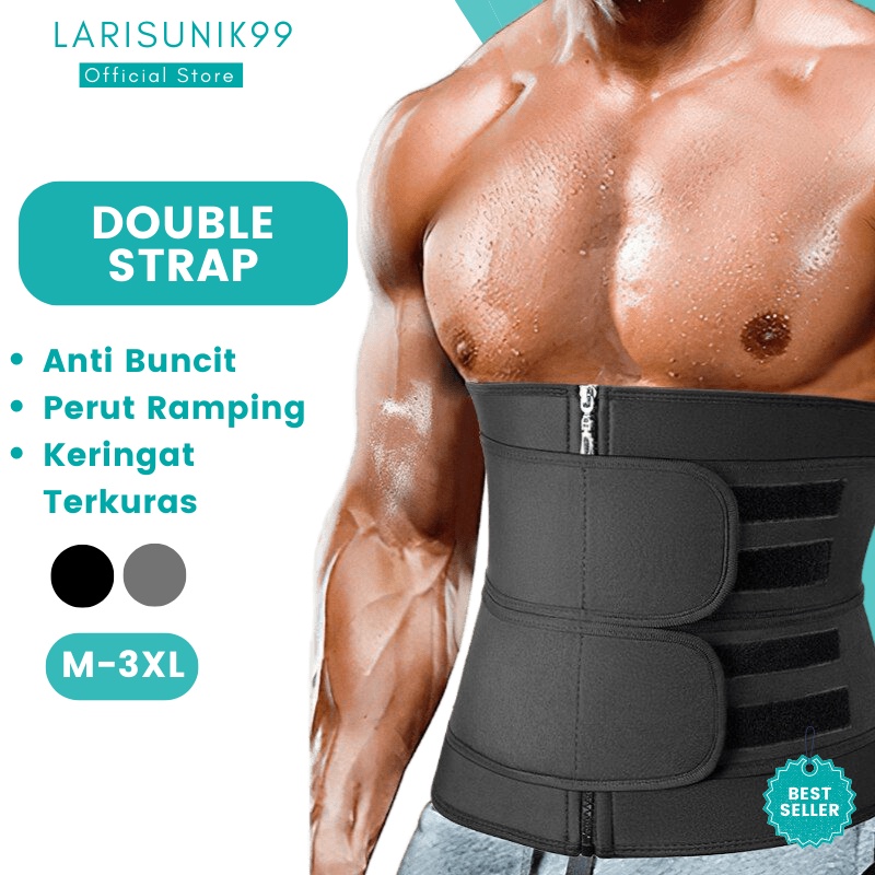 Korset Pelangsing Perut Pria Ampuh Olahraga Pelangsing Korset Pengecil Perut Corset Pakaian Dalam Pria Pembakar Lemak Kendur Penghancur Lemak Body Shaper Ampuh Pengecil Pinggang Slimming Waist Trainer Double Strap Perekat Import Premium Terbaru