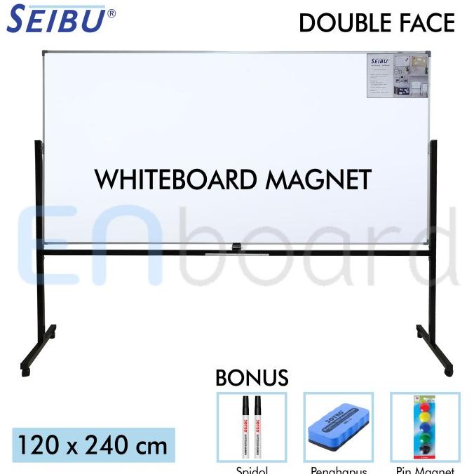 

BAYAR DITEMPAT Papan Tulis Whiteboard Standing Magnet Double Face Seibu 120 x 240 cm /ALAT TULIS AESTHETIC/ALAT TULIS SEKOLAH/ALAT TULIS SET/ALAT TULIS LENGKAP/ALAT TULIS ANAK/ALAT TULIS LUCU