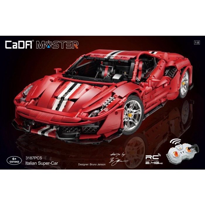 Double E CaDA Bricks Master Series Ferrari 488 Italian Supercar Set Perfect Gift For Children