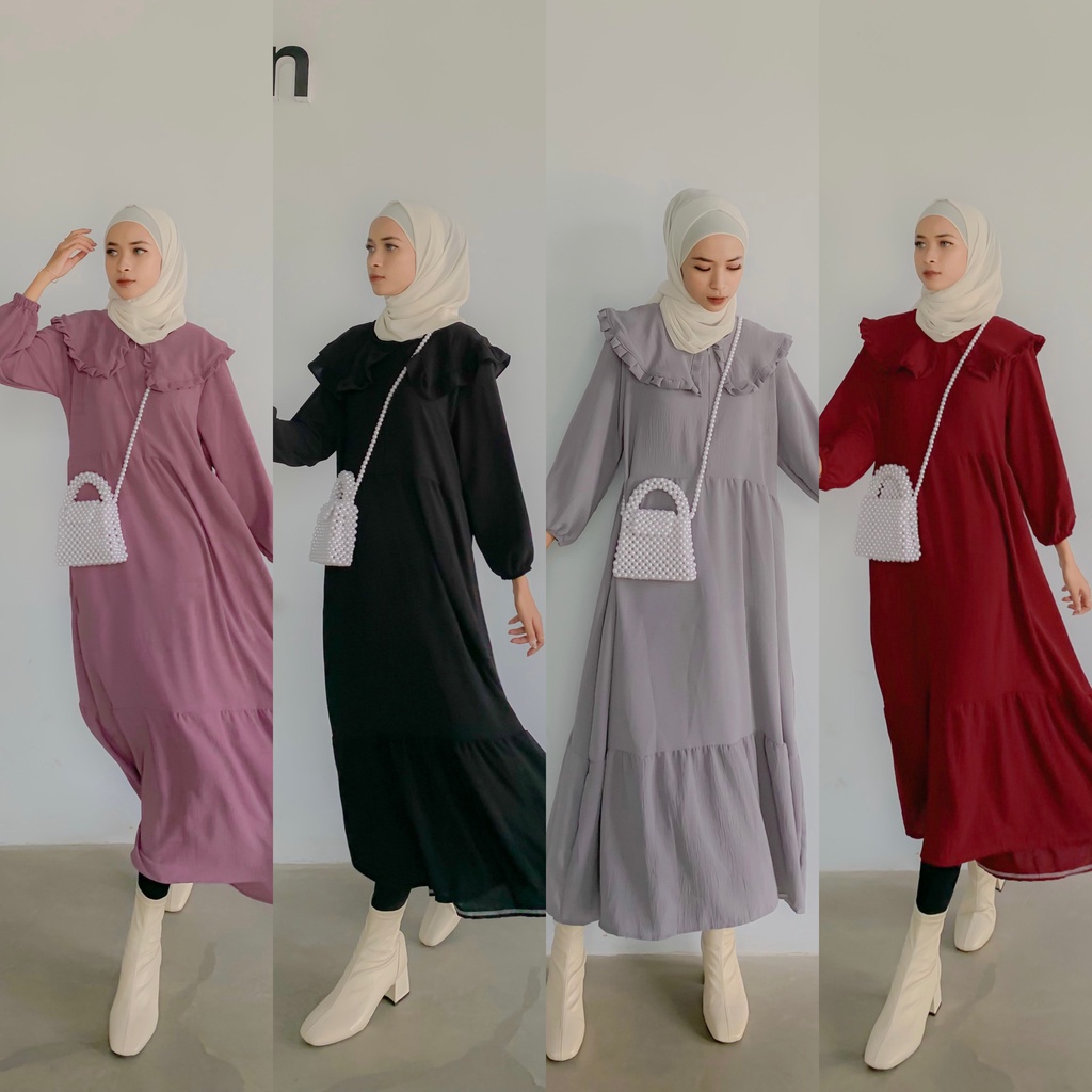 MARITA TUNIK MIDI DRESS POLOS  | FASHION MUSLIM WANITA | MIDI DRESS CREPE PREMIUM | MASITA MIDI DRES