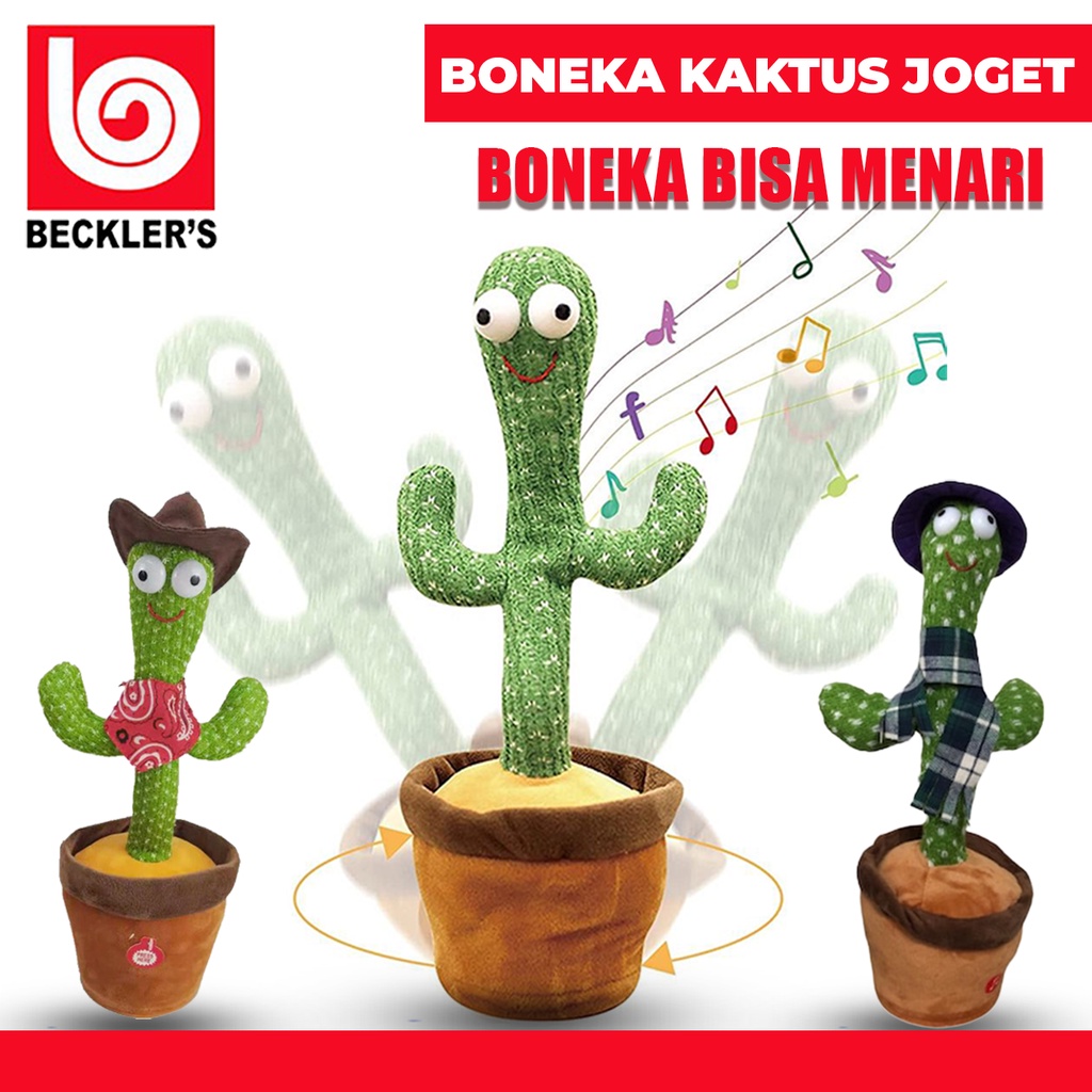 Mainan Boneka Kaktus Joget  Charger USB /  Cactus Boneka Kaktus Goyang dan Bicara Kaktus Joget Ngomong