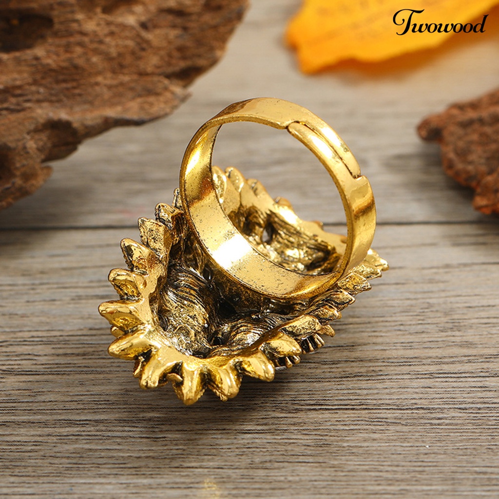 Cincin Geometris Irregular Gaya Vintage Bohemian Untuk Wanita