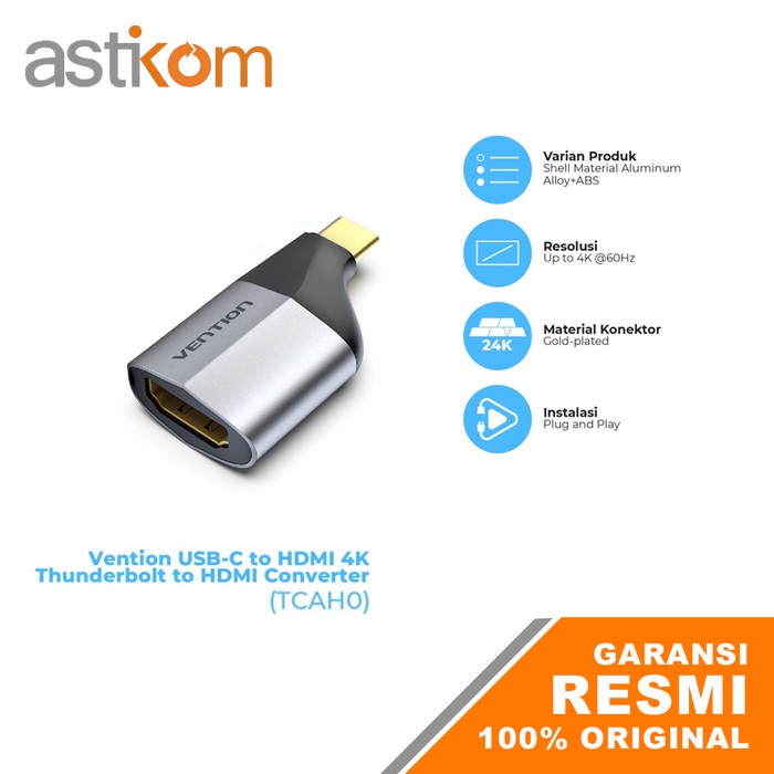 Adapter USB 3.1 Type C to HDMI 3.0 HDTV Vention TCAH0 4K 60Hz