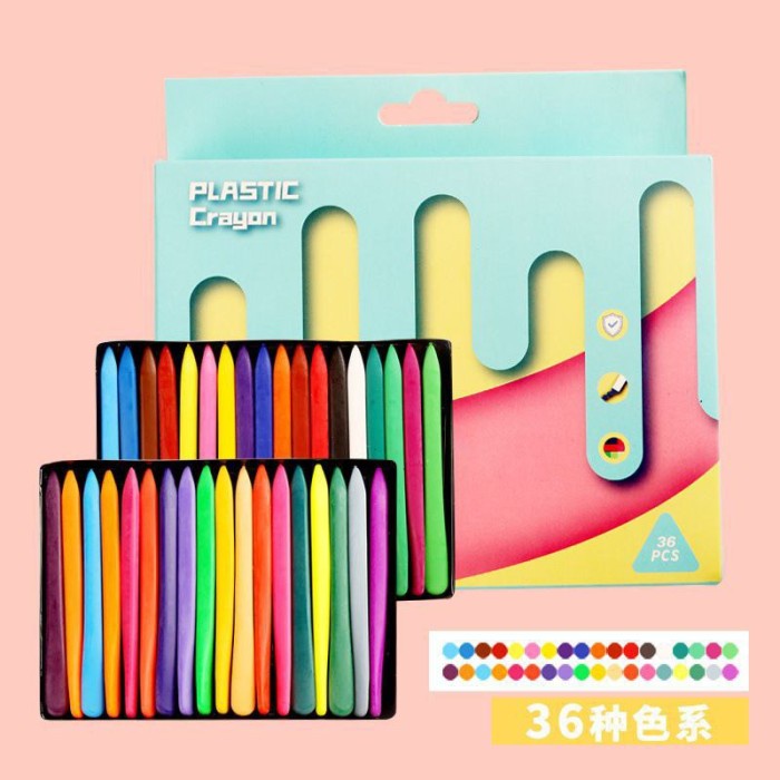 

[COD] Set Crayonlab Crayon Lab Triangular Crayon Non Toxic Aman Untuk Anak - 36 Pcs