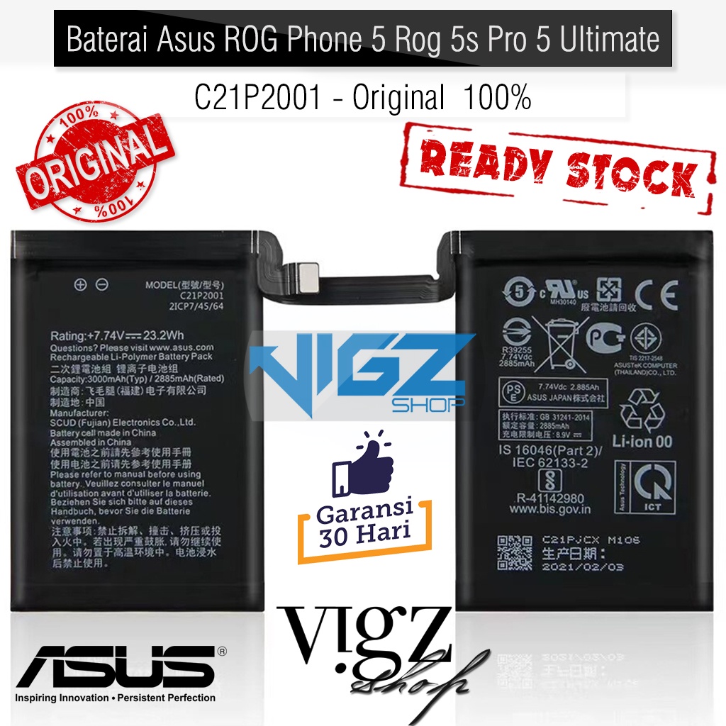 Baterai Asus ROG Phone 5 ROG Phone 5s ROG Phone 5s Pro ROG Phone 5 Ultimate C21P2001 Original