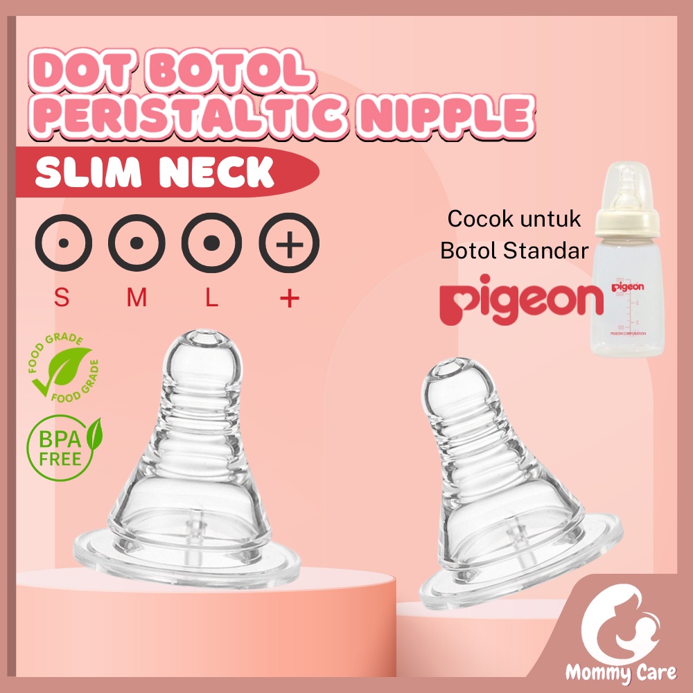 MOMMYCARE PIGEON SILIKON DOT PENGGANTI BPA FREE EMPENG BAYI SLIM NECK