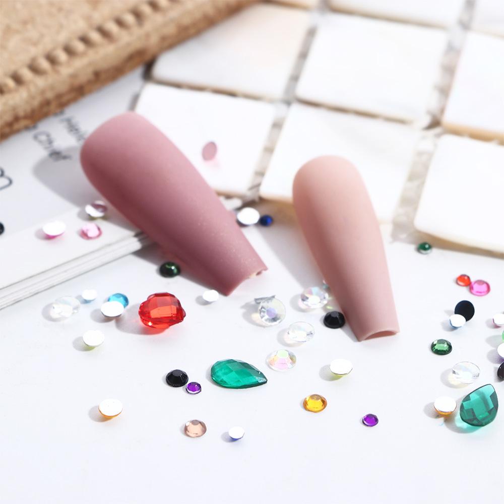 Dekorasi Nail Art Agustina Tips Kuku Mengkilap Halus Manikur Aksesoris Perhiasan Kuku Kristal Hiasan Kuku