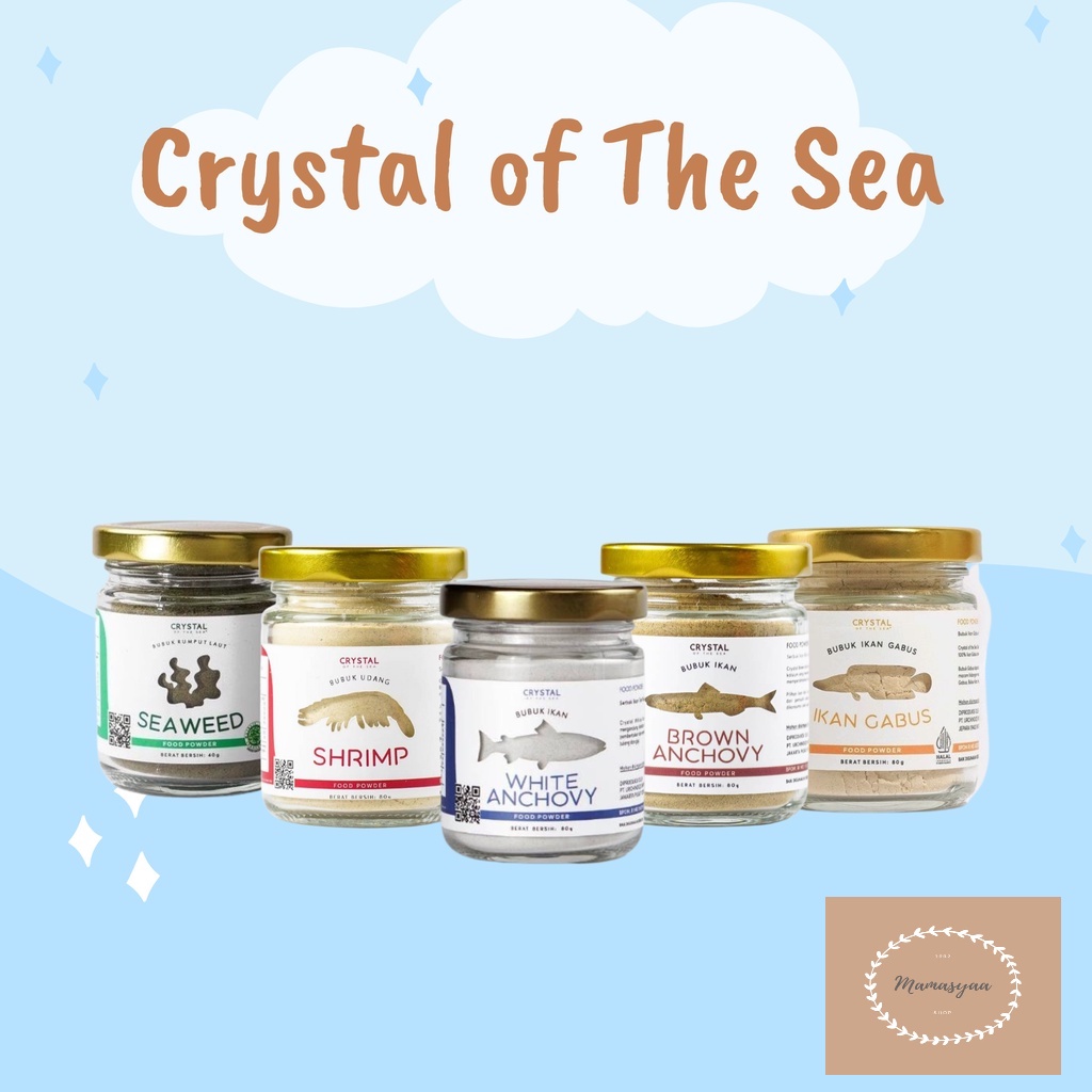 

Crystal Of the Sea / White Anchovy / Brown Anchovy / Shrimp Powder 20gr / Bubuk Udang Teri Kaldu MPASI Bayi