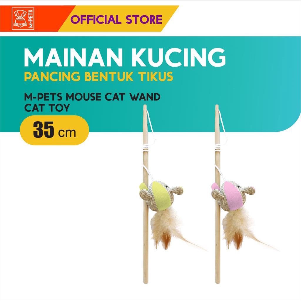 M-Pets Mouse Cat Wand Cat Toy / Mainan Pancing Kucing Bentuk Tikus