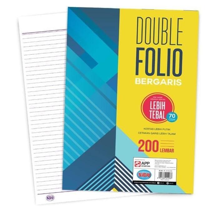 

TERMURAH Kertas Double Folio Bergaris SiDU - 200 lembar