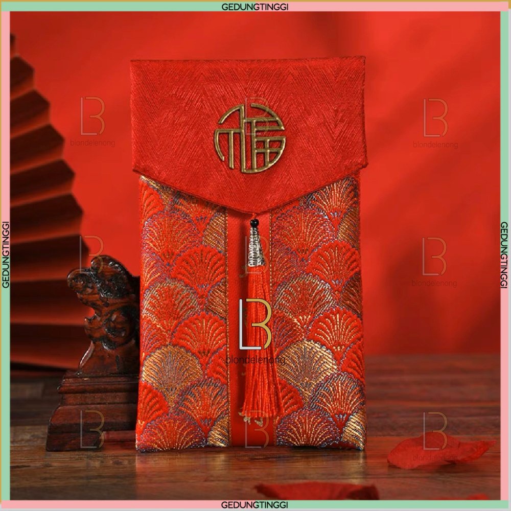 Dompet Amplop Angpao Angpau Kain Kertas Custom Merah Emas Fu Fuk Netral Imlek Sincia Ulang Tahun Ultah Sangjit Shuang Xi Kondangan Nikah Nikahan Pernikahan Kawin Wedding Married Happy Birthday Cina New Year 2023 2024 Panjang Tebal Besar Jumbo Lucu Unik