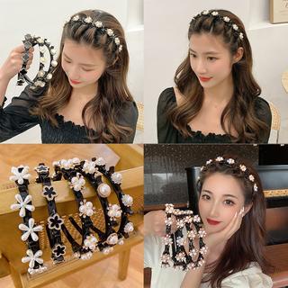 ELDE 1 - 2in1 Bando include Jepit Rambut Fashion Korea Pola Mutiara Wanita