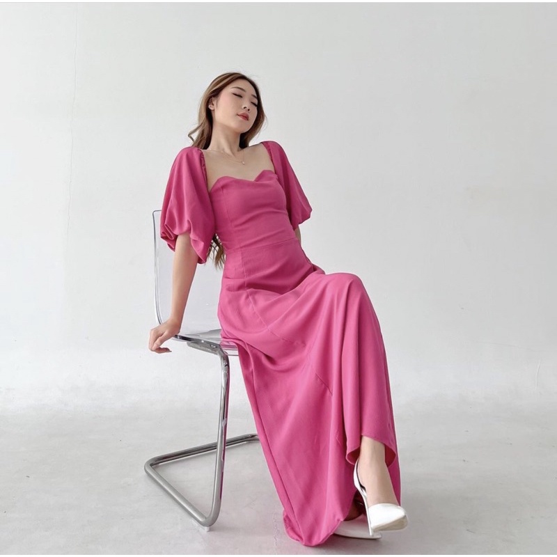FELICIA BRIDESMAID IN FUSCHIA - PROM NIGHT GOWN - DRESS SEXY KOREA - MIDI DRESS KONDANGAN - DRESS PESTA SEXY MEWAH - WEDDING DRESS - DRESS PAGER AYU - HADIAH / KADO ULTAH CEWEK