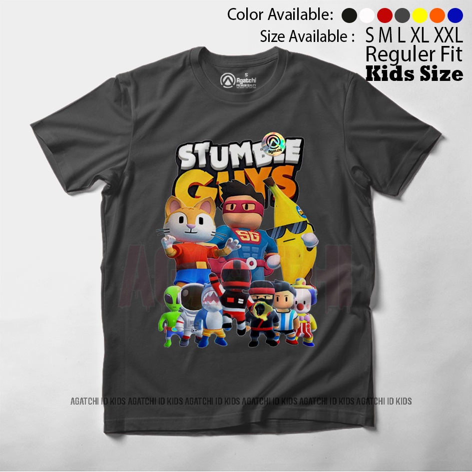 Baju Kaos Atasan Anak Laki - Laki Agatchi Motif Stumble Guys V4