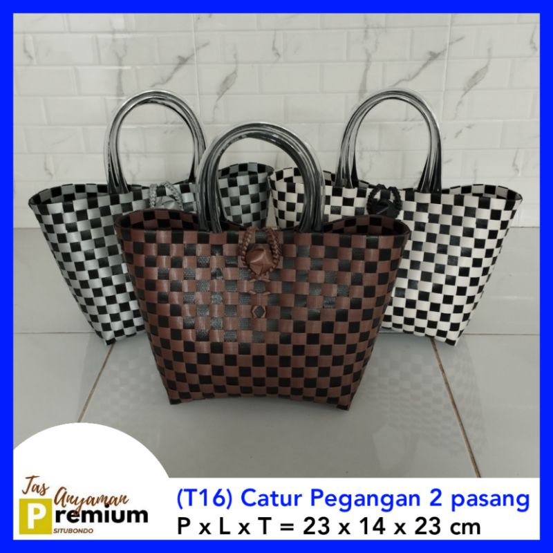 (T16) CATUR (23x14x23cm) Tas Anyaman Premium Situbondo/tas souvenir/tas hajatan