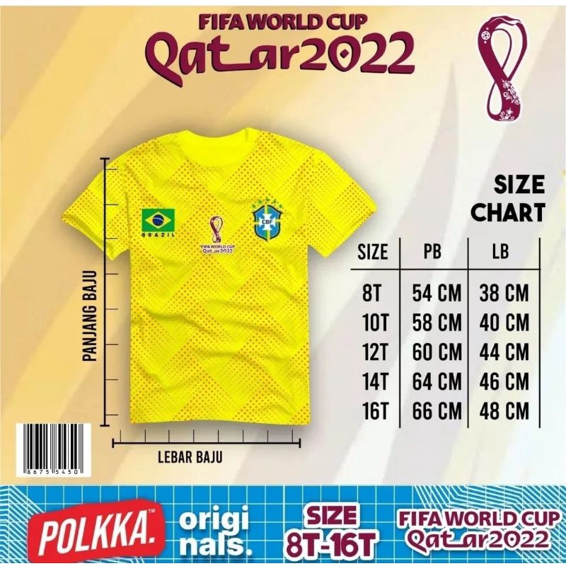 KAOS POLKKA QATAR FIFA WORLD CUP 2022 size 8-16 T / KAOS PIALA DUNIA QATAR BY POLKKA