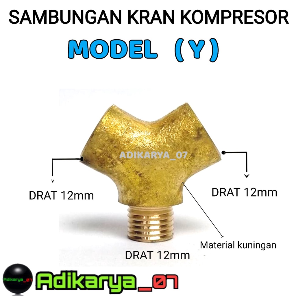 Cabang Y kran selang kompresor angin 1/4 sambungan kran kompresor selang stem nepel kompresor Y caba