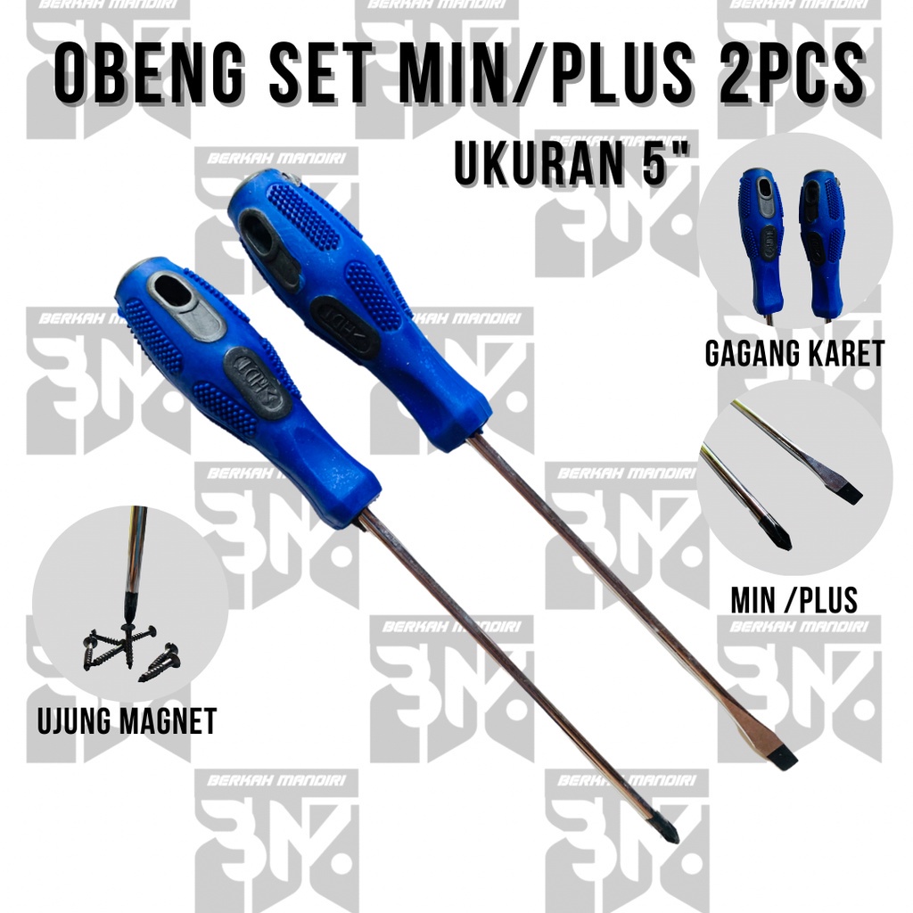 OBENG|DREI SET MIN+PLUS UKURAN 6&quot; &amp; 5&quot; GAGANG KARET