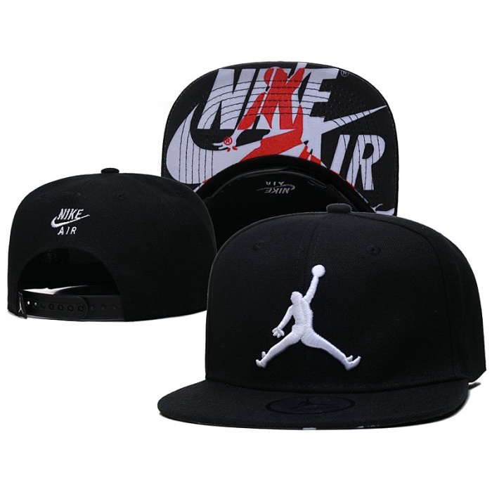 BARU READY Topi Snapback Basket Jordan Nike Air Hitam Putih Black White Premium MURAH
