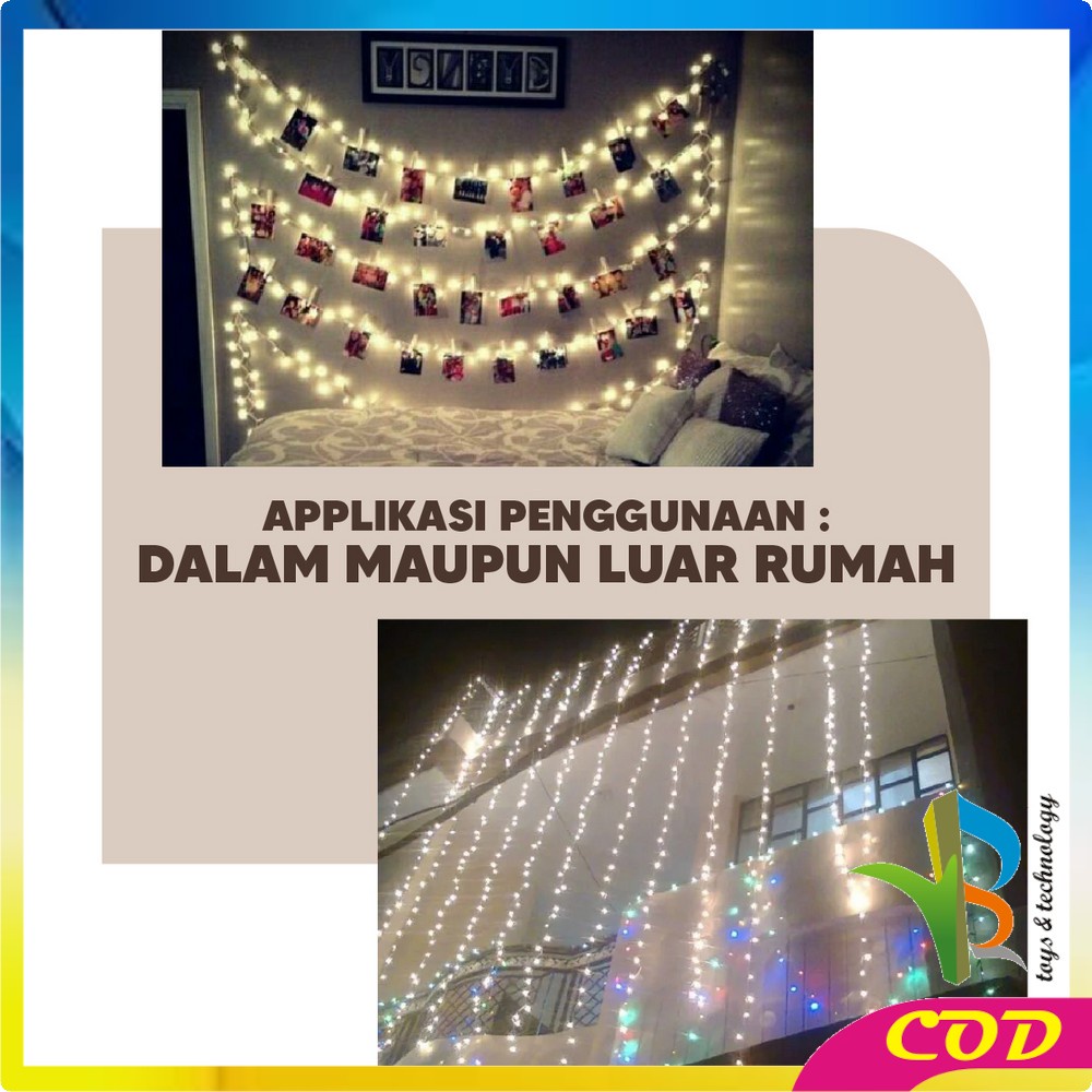 RB-C17 C199 Lampu Tumblr Light Led 10 Mtr OPP 100 LED 50 LED Lampu Hias Dekorasi Kamar Hiasan Natal