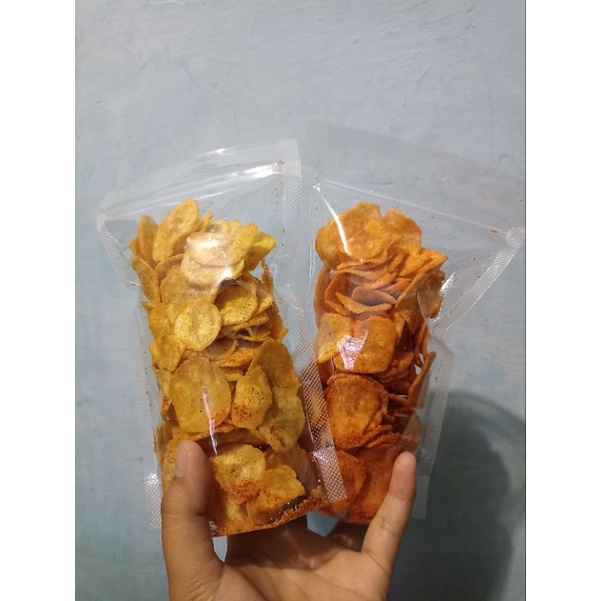 

KERIPIK PISANG BUMBU BALADO PEDAS & JAGUNG MANIS PEDAS 90g