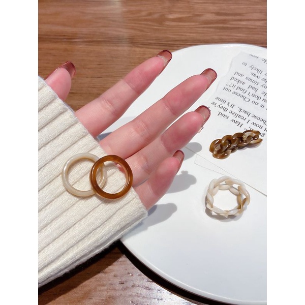 Cincin Set Cincin Akrilik Ring Set Cincin Korea Aksesoris Ootd Estetik