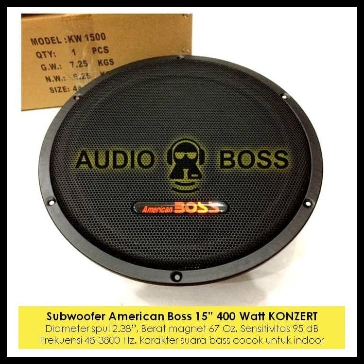 Subwoofer American Boss 15 Inch 400 Watt 1500 Konzert 15" 15 In Bass