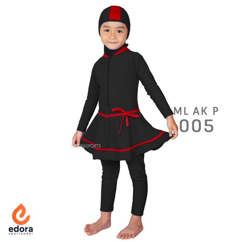 Baju Renang Anak Cewe Muslim Usia TK Muslimah Kids ML AK EDORA