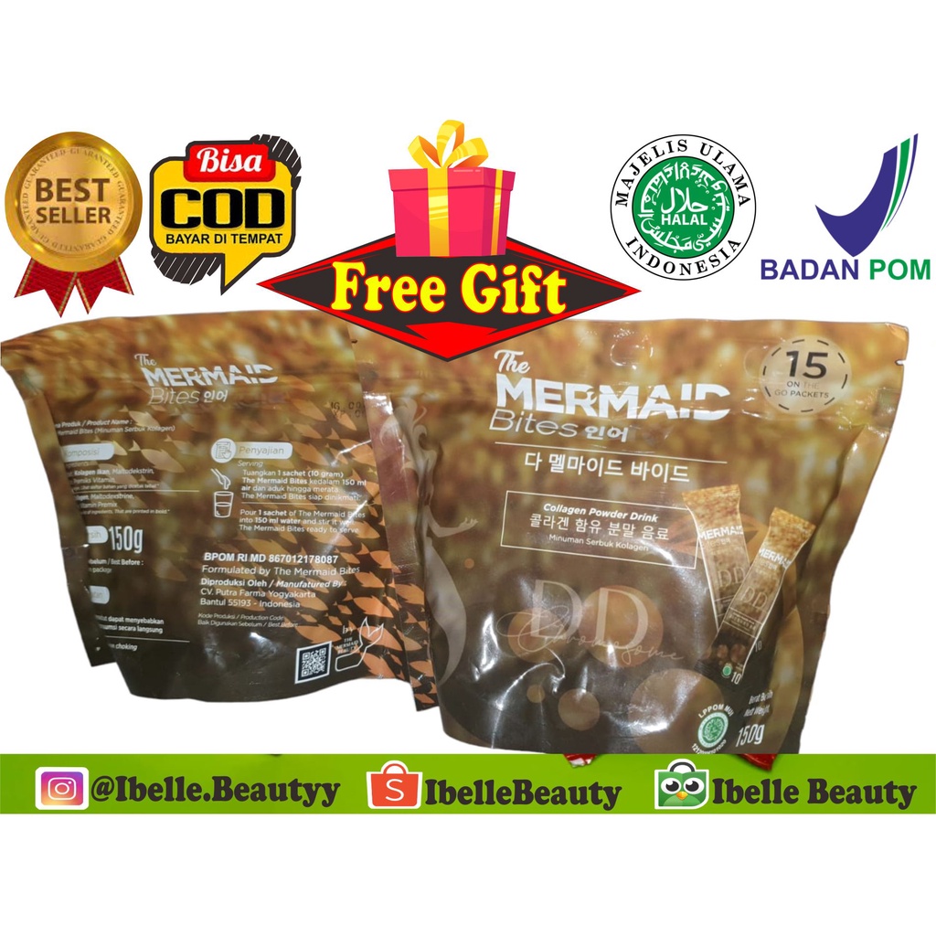 Mermaid Collagen Drink Pemutih WHITENING Chromosome BPOM HALAL MUI Minuman Kolagen