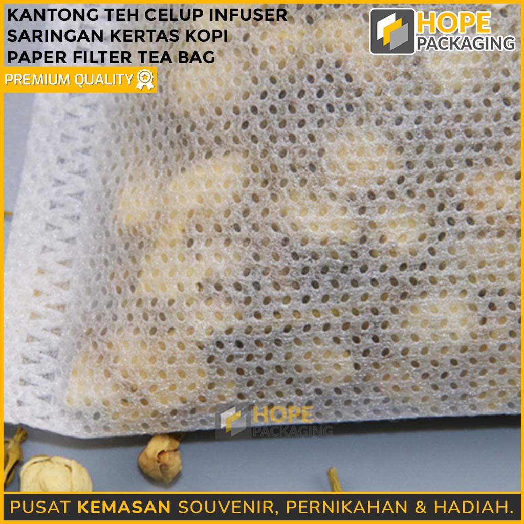 [ isi 5 pcs ] Kantong teh celup uk. M : 10 x 12 cm / Kantong rempah / Teabag White