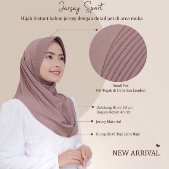 Bergo Jersey Premium / Hijab Sporty Pendek / Jilbab Instan