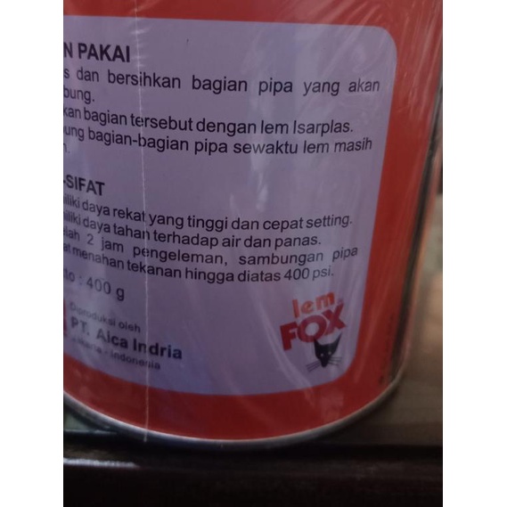 

MURAH LEM PIPA PVC LEM ISARPLAS KALENG 400GRAM