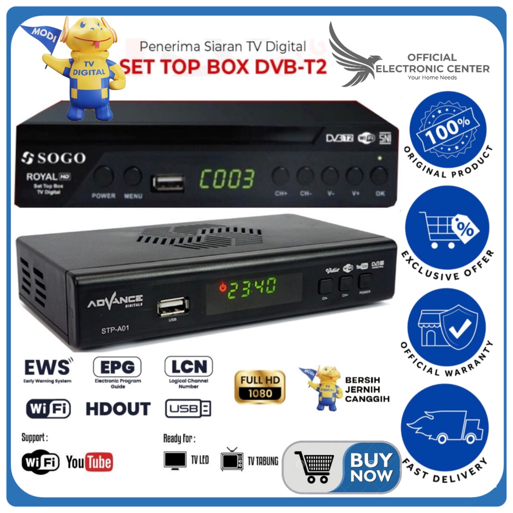 SET TOP BOX STB DIGITAL TV UNIVERSAL DIGITAL TV RECEIVER FULLHD DVB-T2 STB DIGITAL WIFI