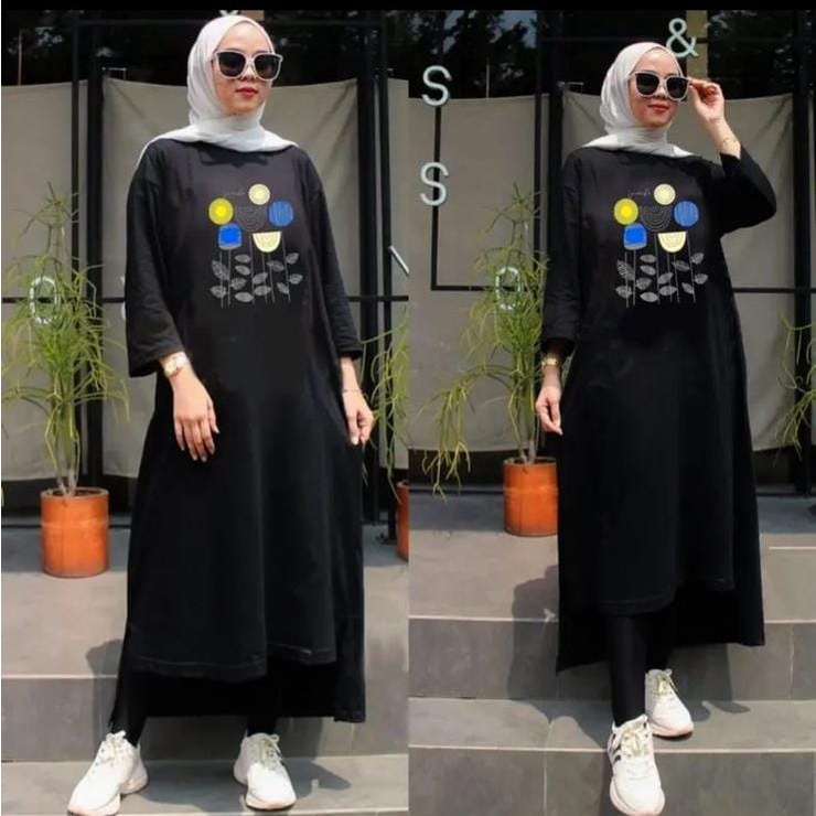 LONG TUNIK BASIC FLORA / OVERSIZE LONG TUNIK JUMBO ORIGINAL PREMIUM / TUNIK JUMBO XXXL