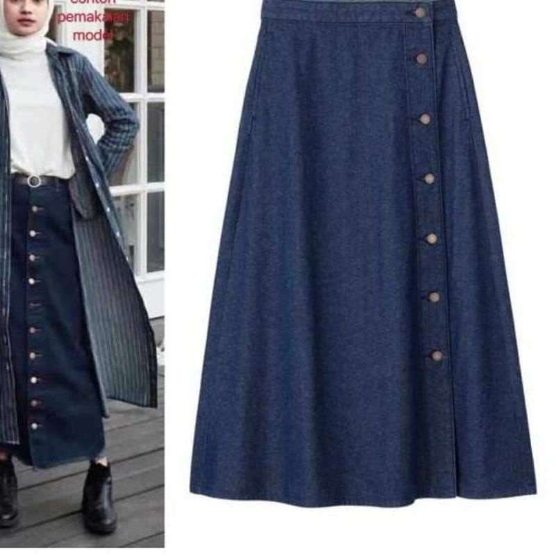 UNIQ*LO DENIM SKIRT WANITA