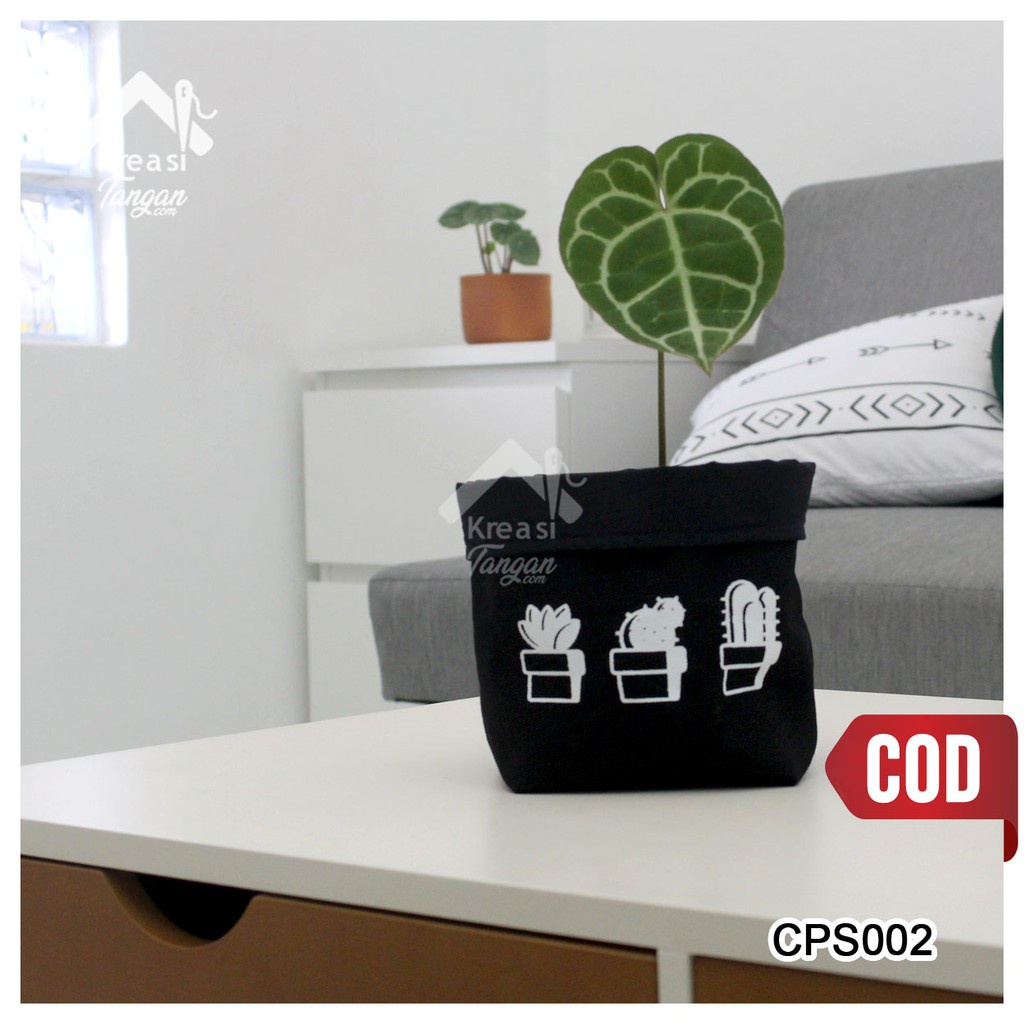 COVER POT / STORAGE MULTIFUNGSI POLOS SABLON CACTUS CPS002