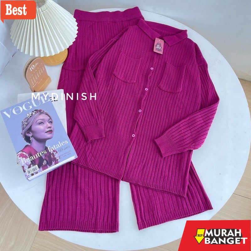baju setelan wanita kekinian 2022 One Set Nikita - Stelan Baju Rajut Wanita