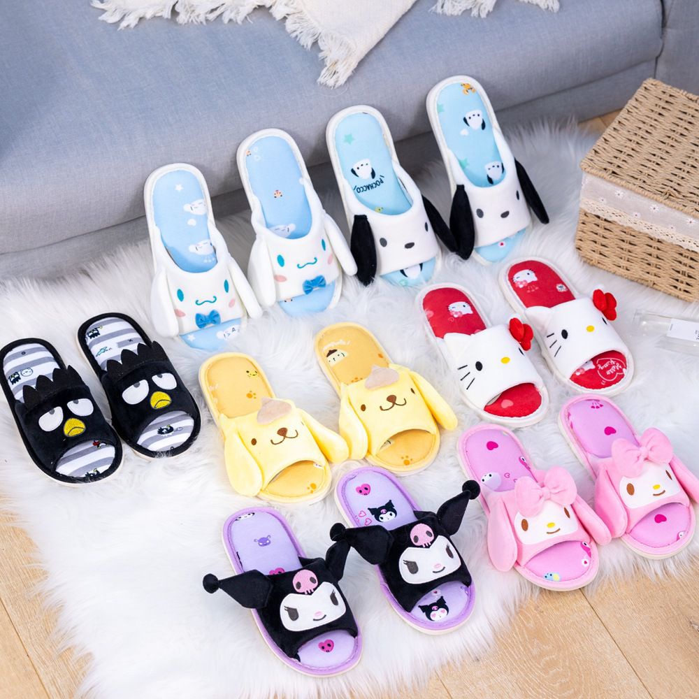 SANDAL RUMAH CINNAMOROLL MELODY KUROMI BADTZMARU HELLO KITTY POMPOMPURIN POCHACCO DOG SEPATU KAMAR SELOP IMPOR