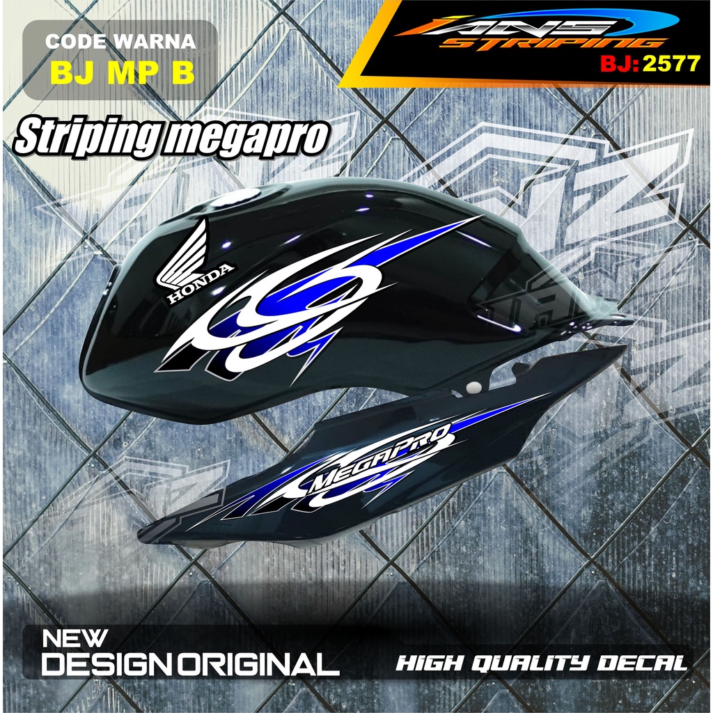 VARIASI STICKER BODY MOTOR MEGAPRO NEW DESAIN/ STRIPING CUSTOM MP HIU TERMURAH / STIKER MOTOR MEGAPRO TERBARU