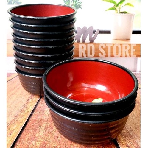 promo 12.pcs mangkok ramen ulir multiwarna plastik food grade...