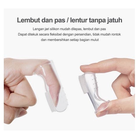 Finger tooth brush Sikat gigi jari bayi sikat lidah bayi pembersih lidah bayi sikat gigi bayi silikon lentur [MF]