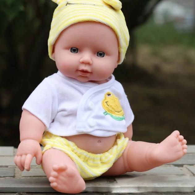 Boneka silikon vinyl 30cm kado ultah anak kualitas import baby doll - Merah