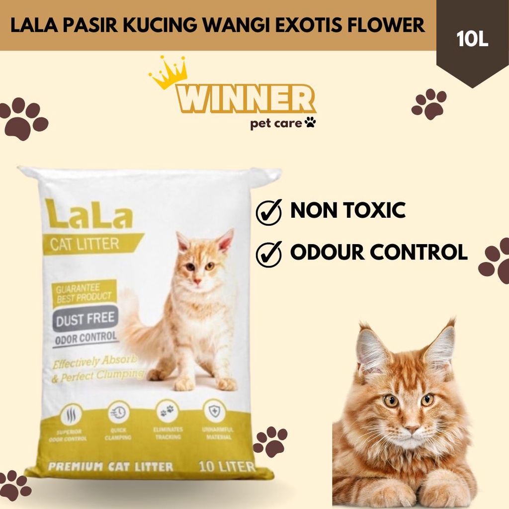 LALA Pasir Kucing Cat Litter Wangi Exotis Flower 10 liter