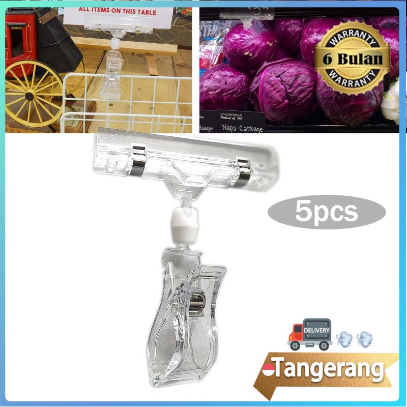 

5pcs Jepitan Harga Transparan Price Tag Hanger Jepit Harga Obral Serbaguna Untuk Penjepit Label Papan Hanger 5pcs